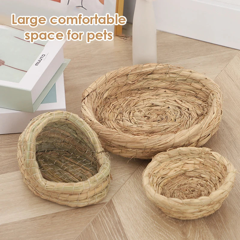 Hand Woven Grass Bird Nest for Parrots & Small Birds Bird Breeding Nest Axl