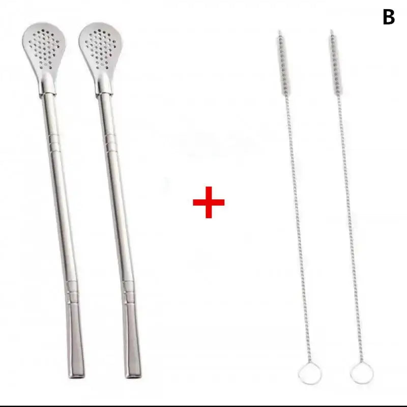 Stainless Steel Bombilla Yerba Mate Straws with Filter | 2/4/6 Pack Reusable Drink Straws Axl B