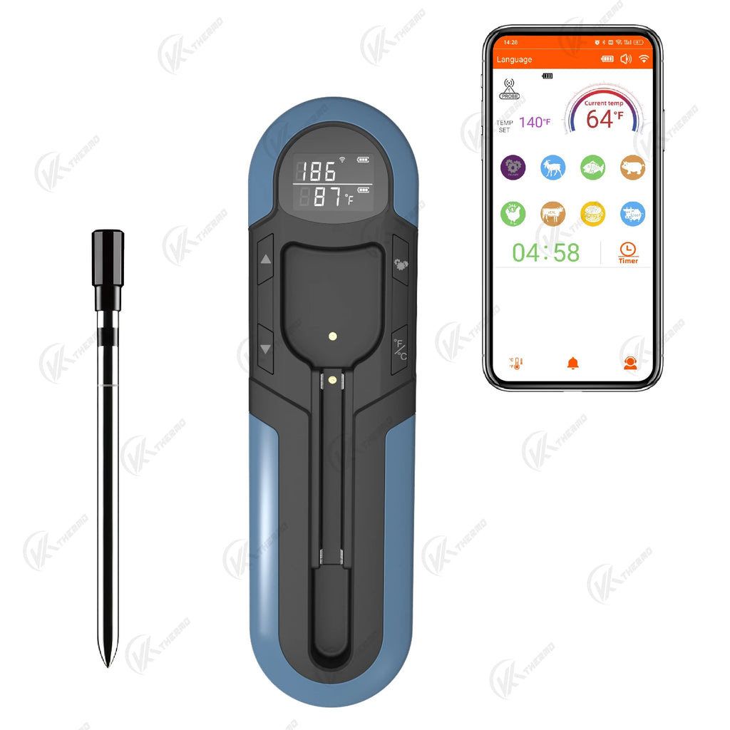 KT THERMO Wireless Bluetooth Meat Thermometer | BBQ & Oven Smart BBQ Thermometer Axl blue