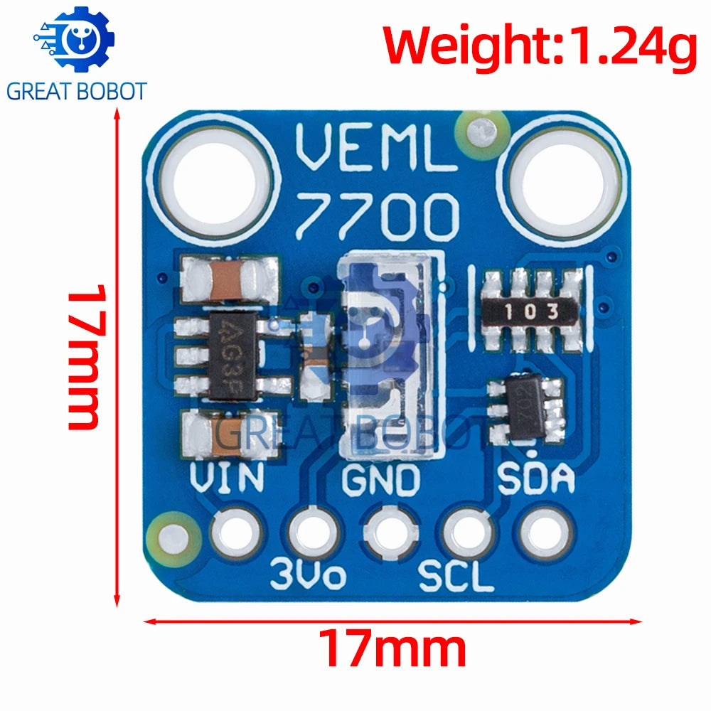 VEML7700 Ambient Light Sensor Module – 120k Lux, I2C, Arduino Light Sensor Module Axl