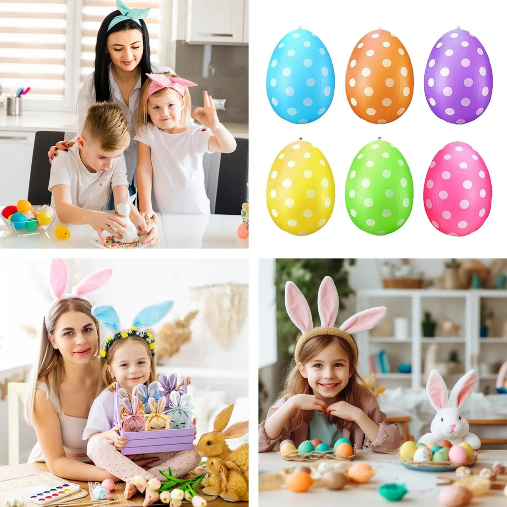 Inflatable Easter Eggs 6-Pack – Outdoor Lawn & Yard Decorations Inflatable Holiday Decor Axl