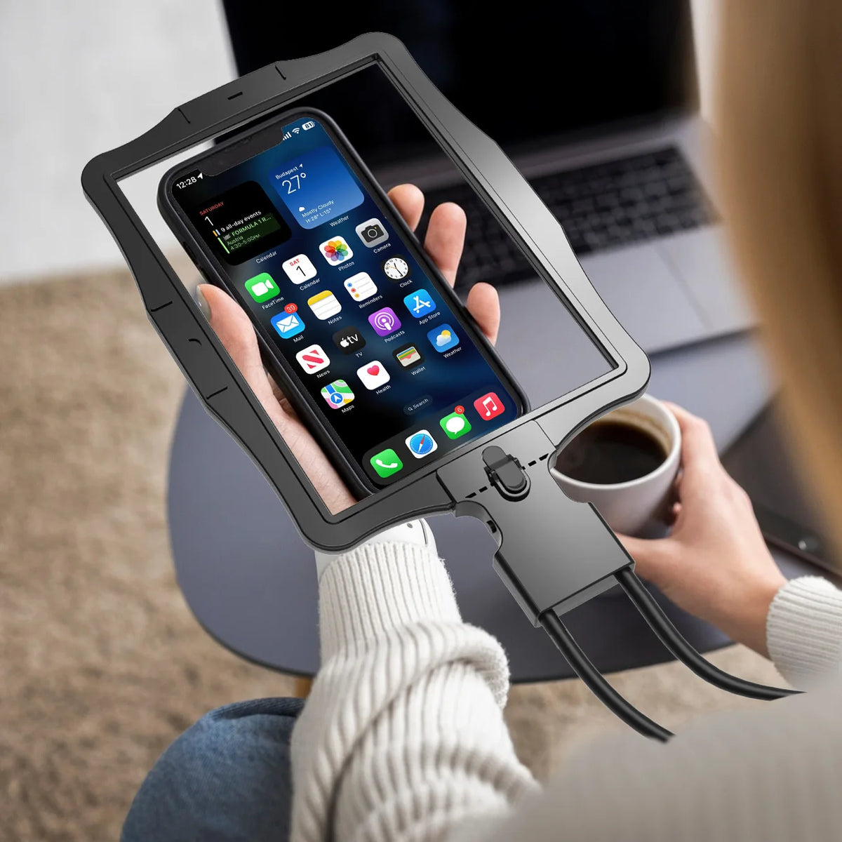 Hands-Free Neck Magnifier – 50 LED Rechargeable Large Screen Hands-Free Magnifier Axl