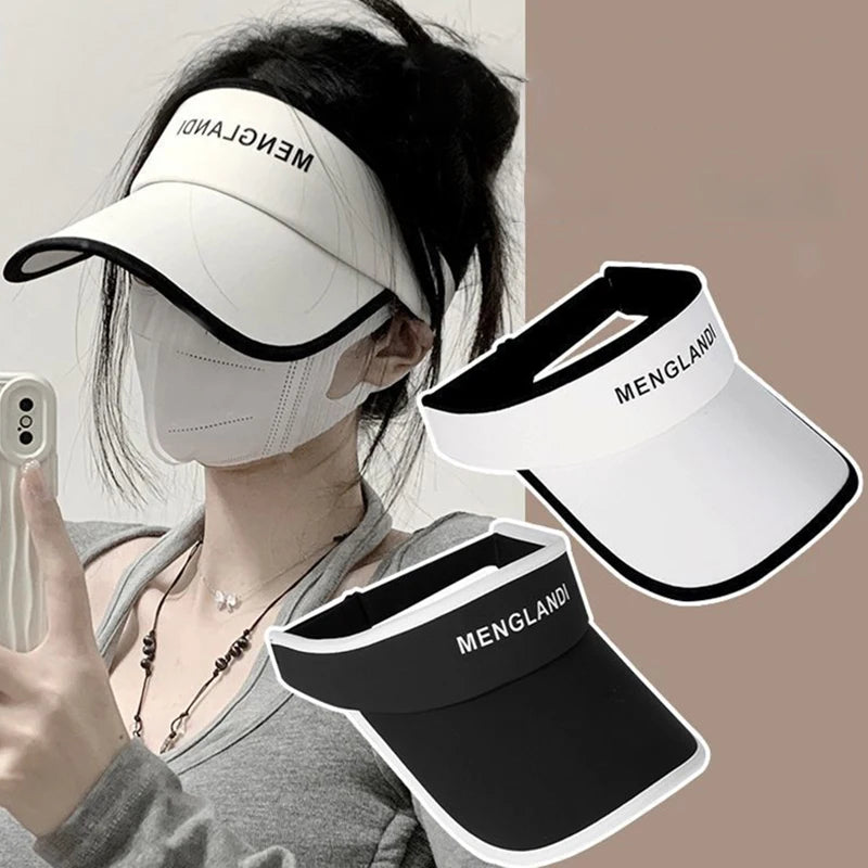 Women's Long Brim UV Visor Cap – Open Top Sports Sun Hat Sports Visor Hat Axl