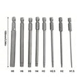 8-Pc Magnetic Hex Screwdriver Bit Set 100mm S2 Steel H1.5–H8 Hex Screwdriver Bit Set Axl 8PCS
