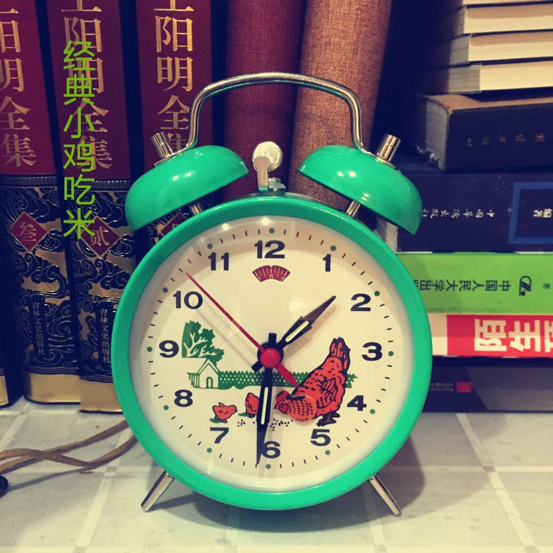 Retro Mechanical Wind-Up Alarm Clock – Metal Clockwork Desk Mechanical Alarm Clock Axl