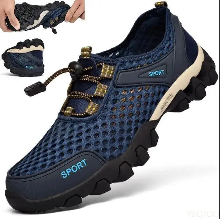 YBQJOO Men's Breathable Mesh Sports Shoes | Casual Lace-Up Men's Sports Shoes Axl