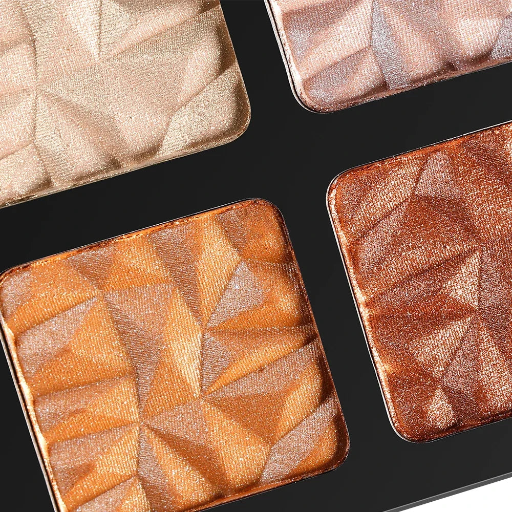 6-Color Diamond Highlighter Palette – Vegan Shimmer & Contour Highlighter Palette Axl