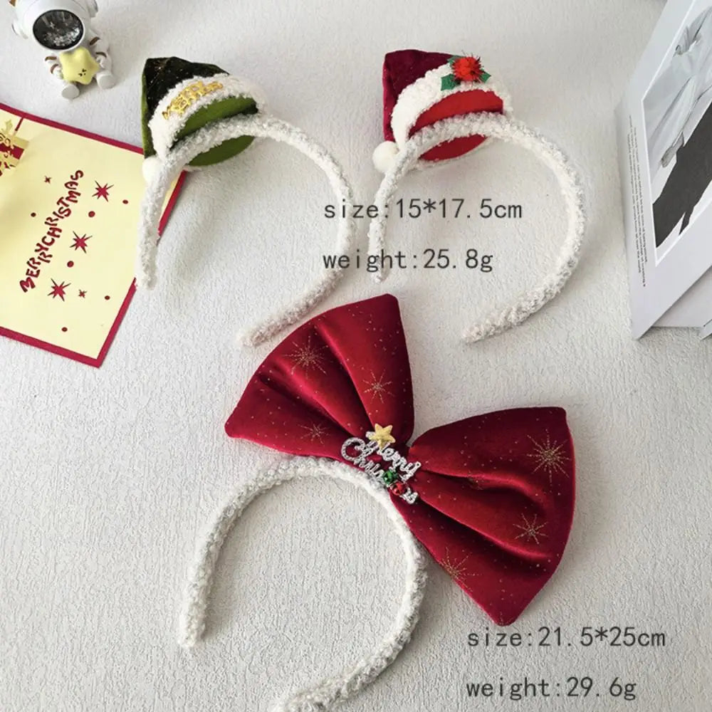 Sequin Christmas Headband – Red Bowknot & Star Hair Hoop Christmas Headband Axl