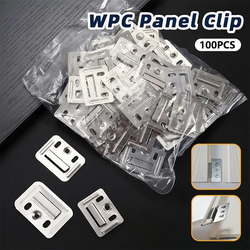 100-Pack WPC Wall Panel Clips – Metal Cladding Clips Indoor & Out Wall Panel Clips Axl