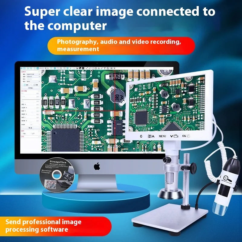 Dual Lens HD Digital Video Microscope – 500X Industrial Digital Video Microscope Axl