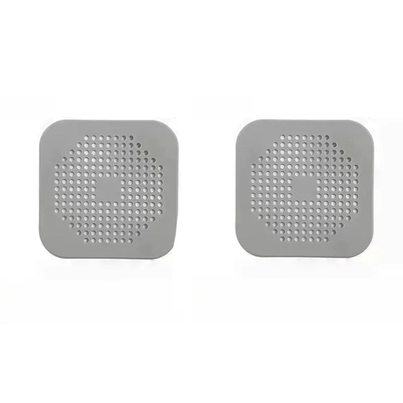 Silicone Shower Drain Hair Catcher & Sink Strainer Drain Hair Catcher Axl Gray 2PC