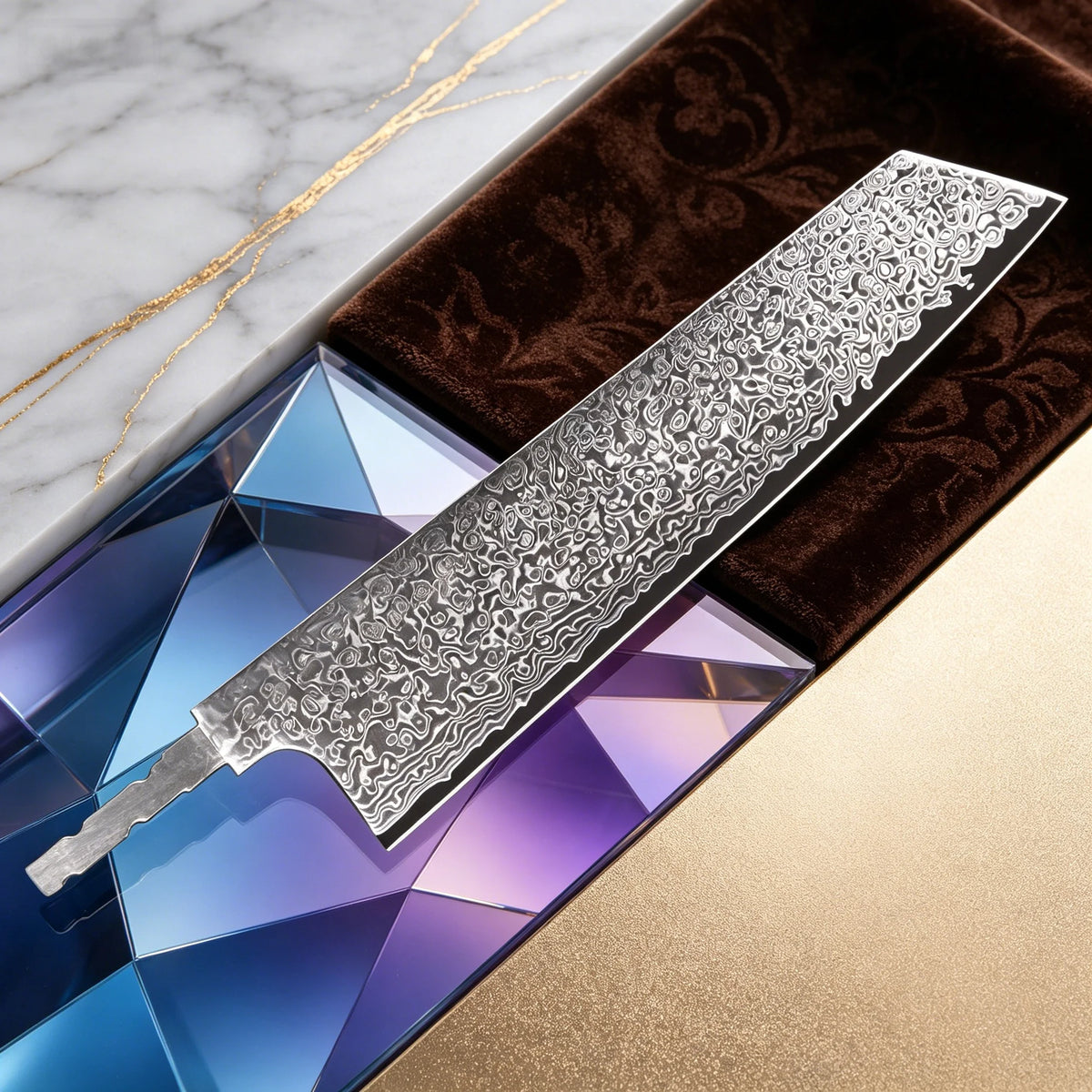 Hand Forged Damascus Steel Blade Blank – Utility Knife No Handle Damascus Blade Blank Axl