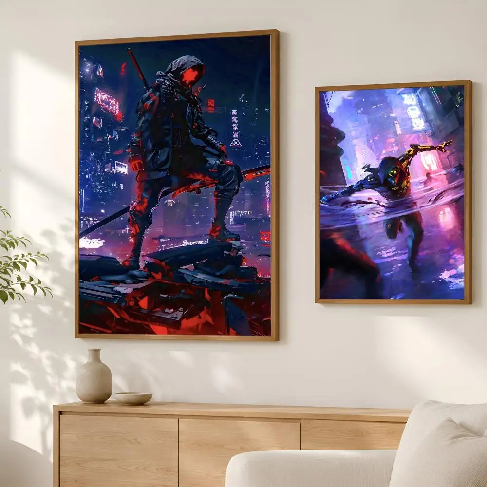 Ghostrunner Game Poster – Self-Stick HD Waterproof Wall Art Gaming Wall Poster Axl