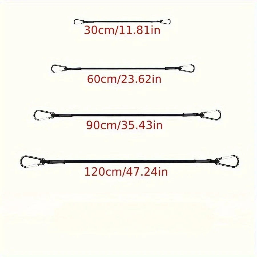 8mm Bungee Cords with Hooks | 30–150cm Elastic Tie Down Ropes Bungee Tie Down Cords Axl