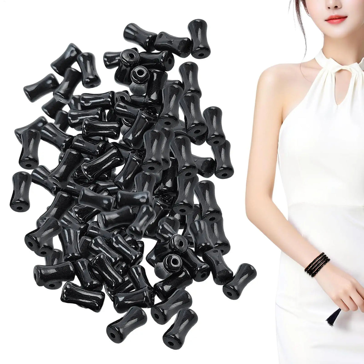 Glass Beads 50 Pcs – Jewelry & Phone Chain Crafting Kit Jewelry Craft Beads Axl Default Title