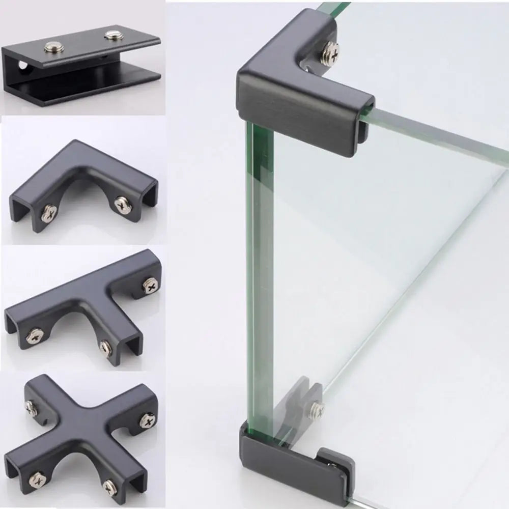 Aluminum Alloy Glass Corner Clips – L, T & Cross Angle Bracket Corner Fixing Clips Axl