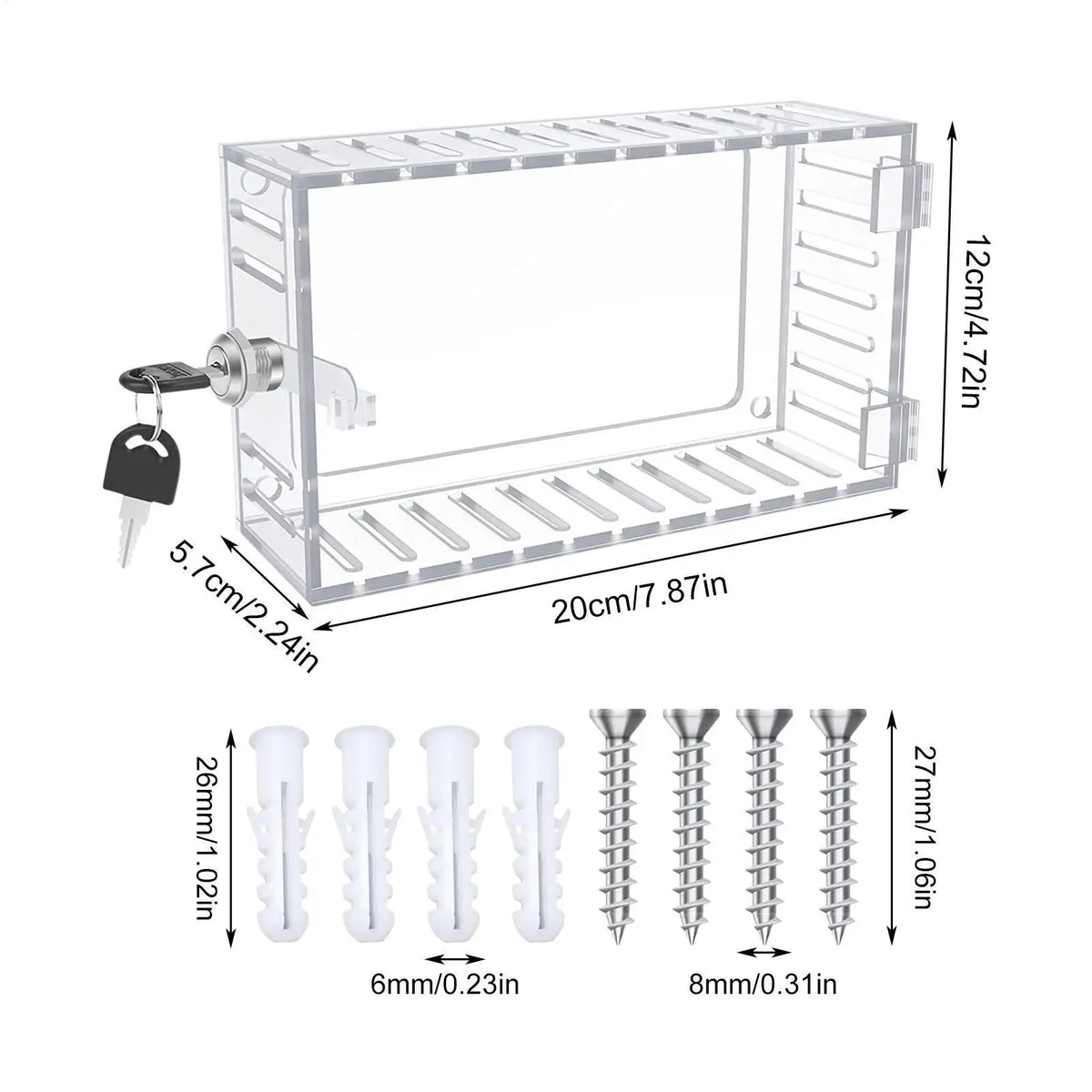 Lockable Thermostat Lock Box – Clear Acrylic Guard with Key Thermostat Lock Box Axl