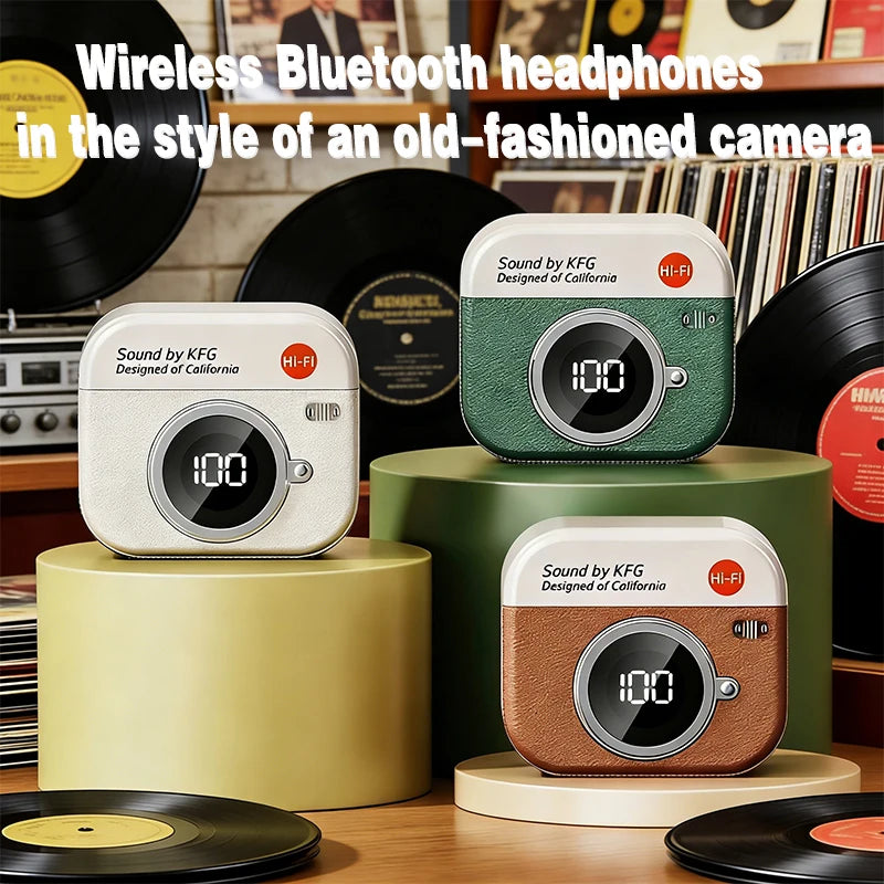 Q86 Retro Camera TWS Bluetooth Earbuds – Hi-Fi Stereo Sound TWS Bluetooth Earbuds Axl