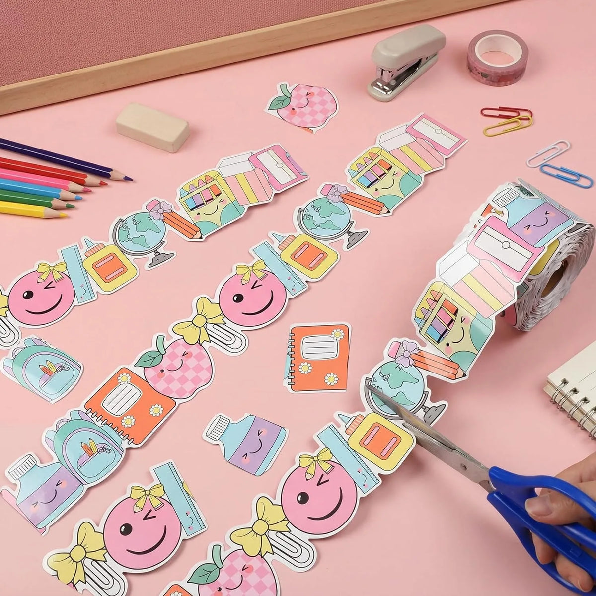Self-Adhesive Bulletin Board Border Roll – Pink Stationery 10m/20m Bulletin Board Border Axl