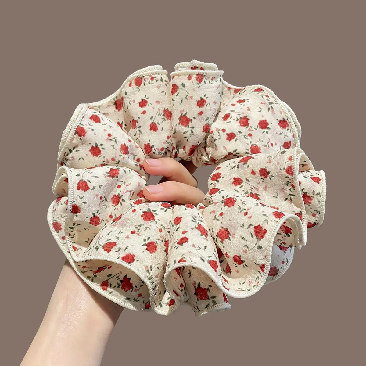 Leopard Print Hair Scrunchie – Large Elastic Retro Hair Tie