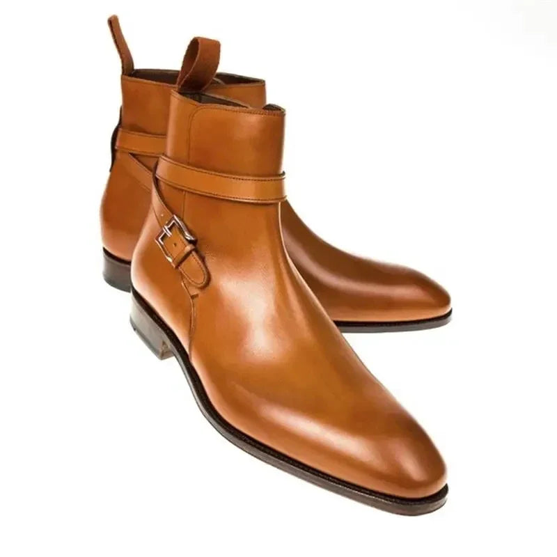 Men's Pointed Toe Chelsea Boots – Side Buckle, Sizes 38–48 Chelsea Ankle Boots Axl