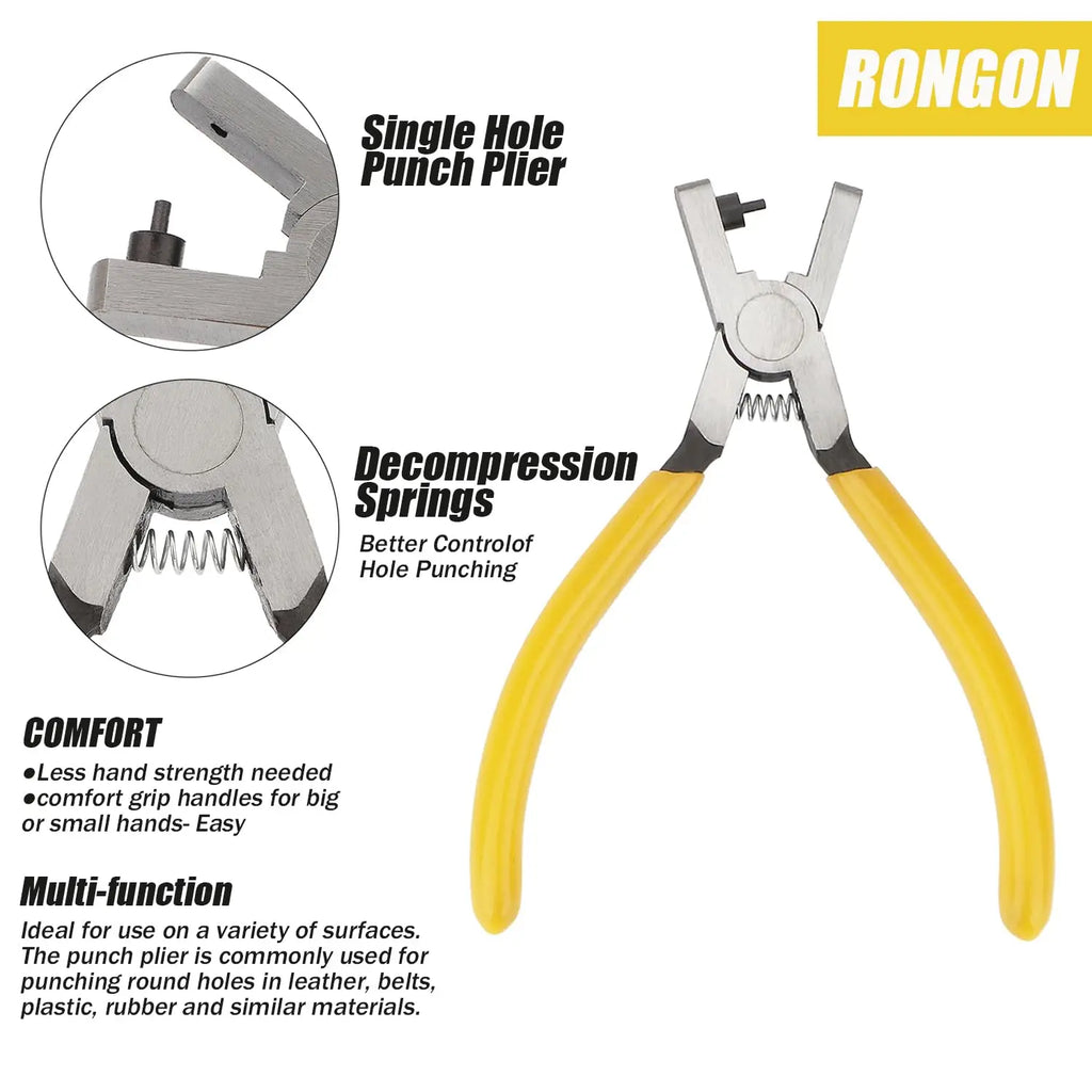 5-Inch Mini Leather Strap Punch Pliers | DIY Hole Punching Tool Leather Punch Pliers Axl