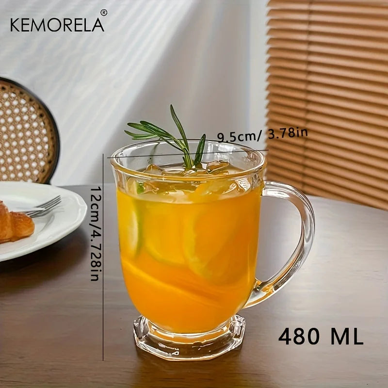 KEMORELA Retro Large Capacity Glass Mug 480/600/650ml Glass Mug Axl 480ML 501-600ml