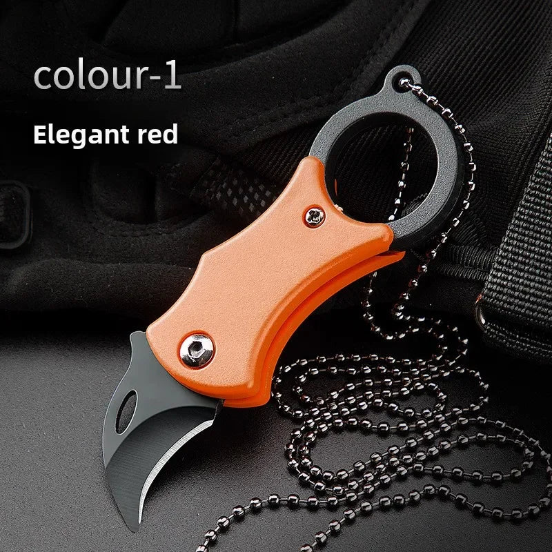 SHENJIU Mini Keychain Pocket Knife – Stainless Steel EDC Tool Keychain Pocket Knife Axl 1pcs-orange