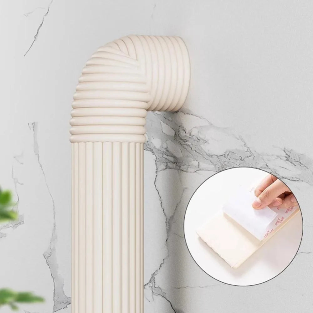 Self-Adhesive Pipe Cover Strip – Waterproof & Soundproof PVC Pipe Sealing Strip Axl White