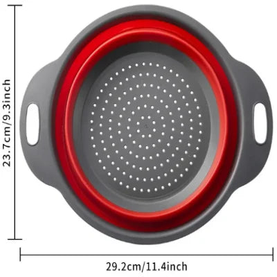 Collapsible Silicone Colander – Foldable Fruit & Veggie Strainer Collapsible Colander Axl size L