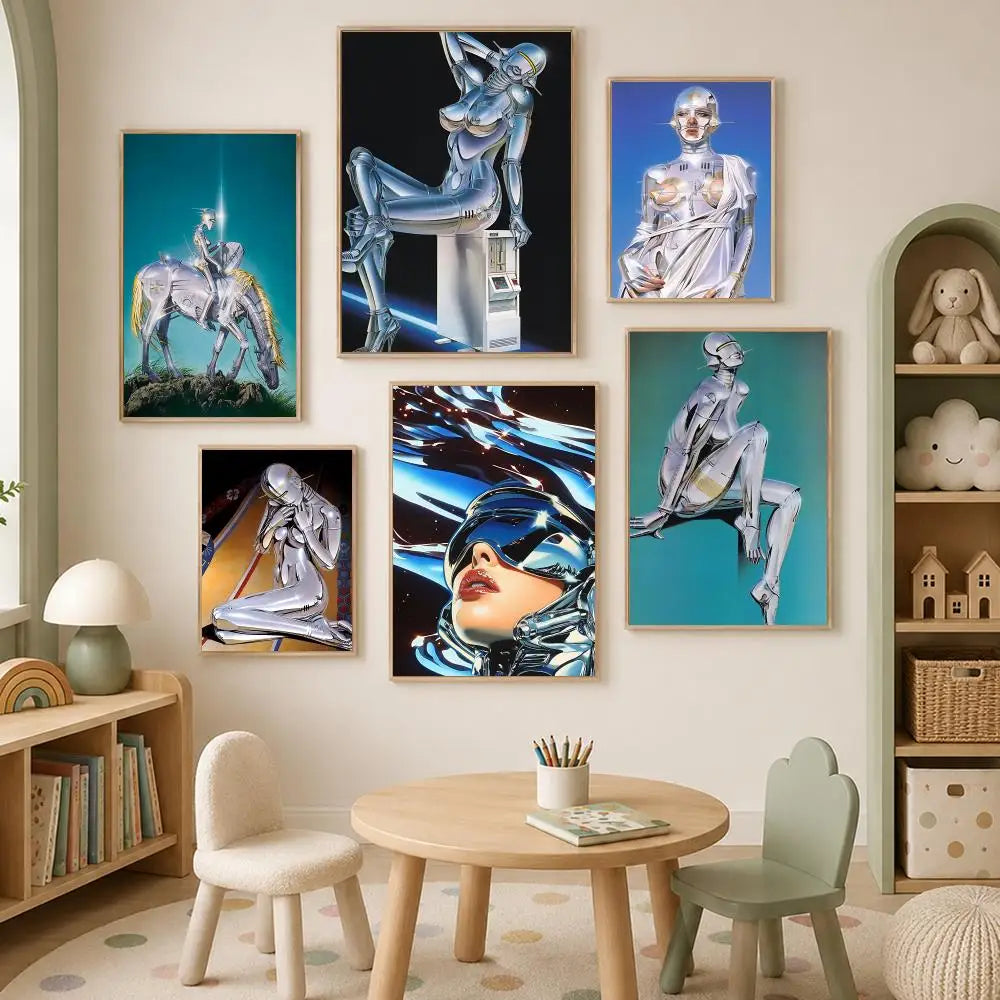 Hajime Sorayama HD Self-Stick Wall Art Poster | Waterproof Decor Wall Art Poster Axl