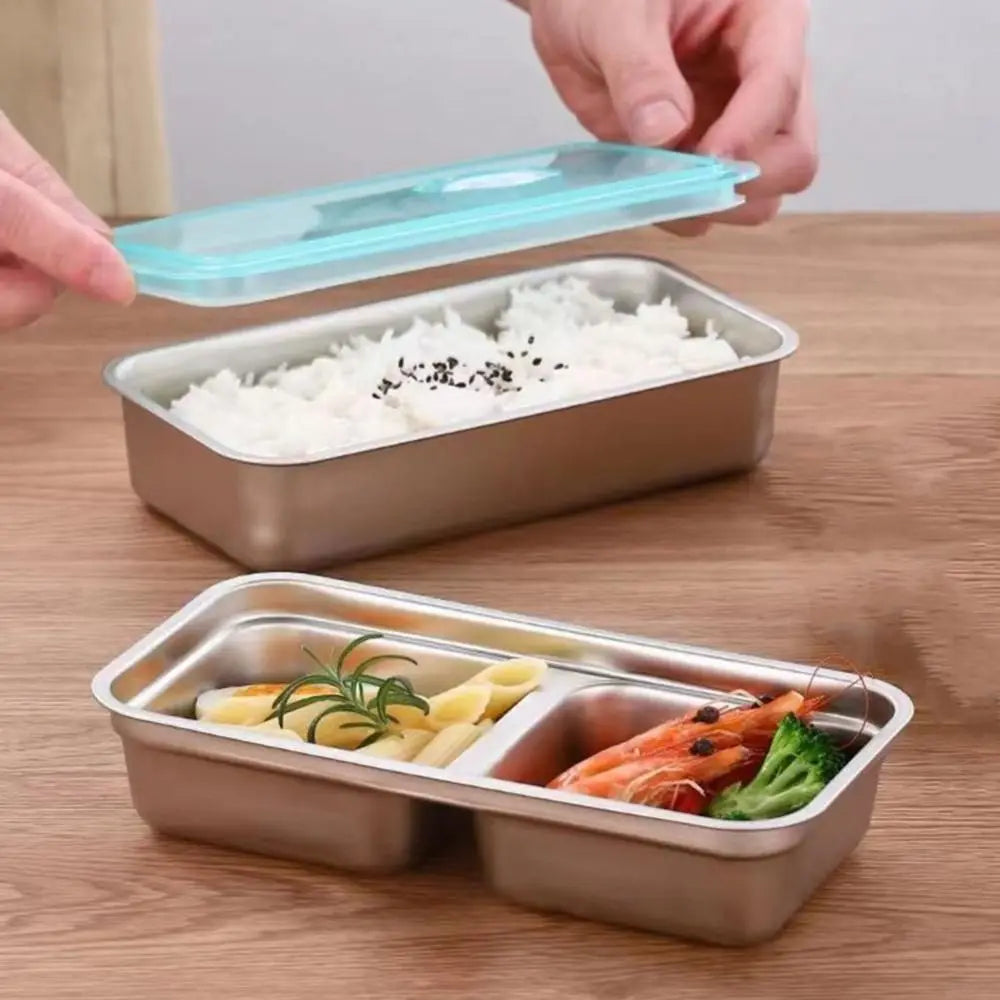 Stainless Steel Double Compartment Snack Container with Lid Snack Container Axl