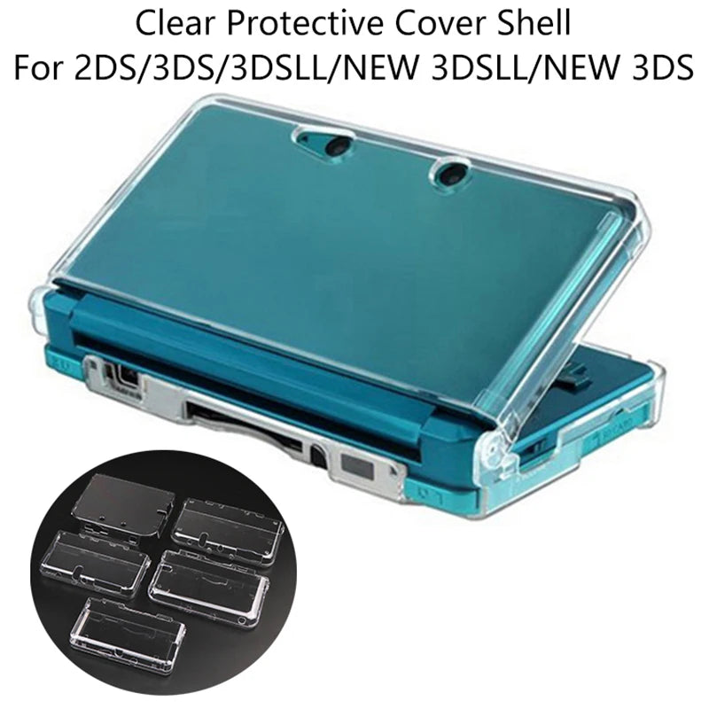 Clear Case & Screen Protector for 2DS 3DS 3DS XL New 3DS Console Protective Case Axl