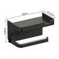 Wall Toilet Paper Holder with Phone & Storage Shelf Bathroom Storage Rack Axl Black
