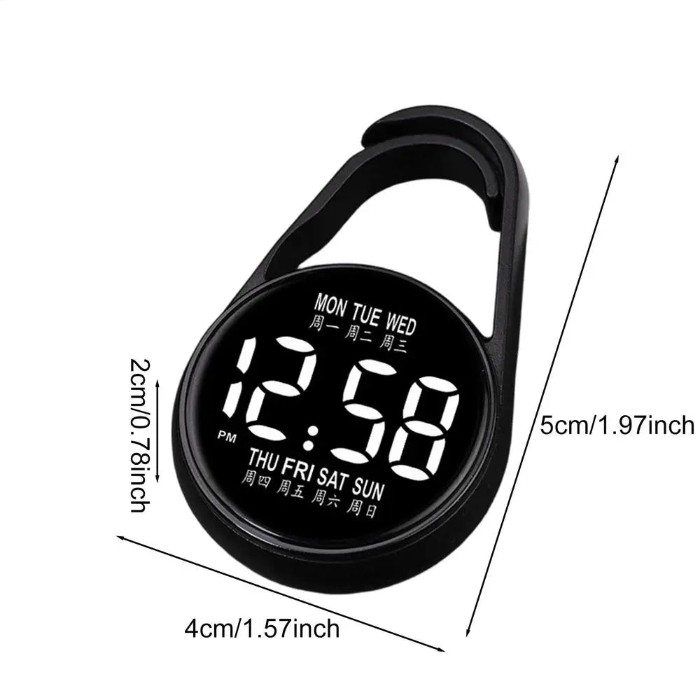 LED Digital Pocket Watch Keyring – Night Glow & Waterproof Digital Pocket Watch Axl As show