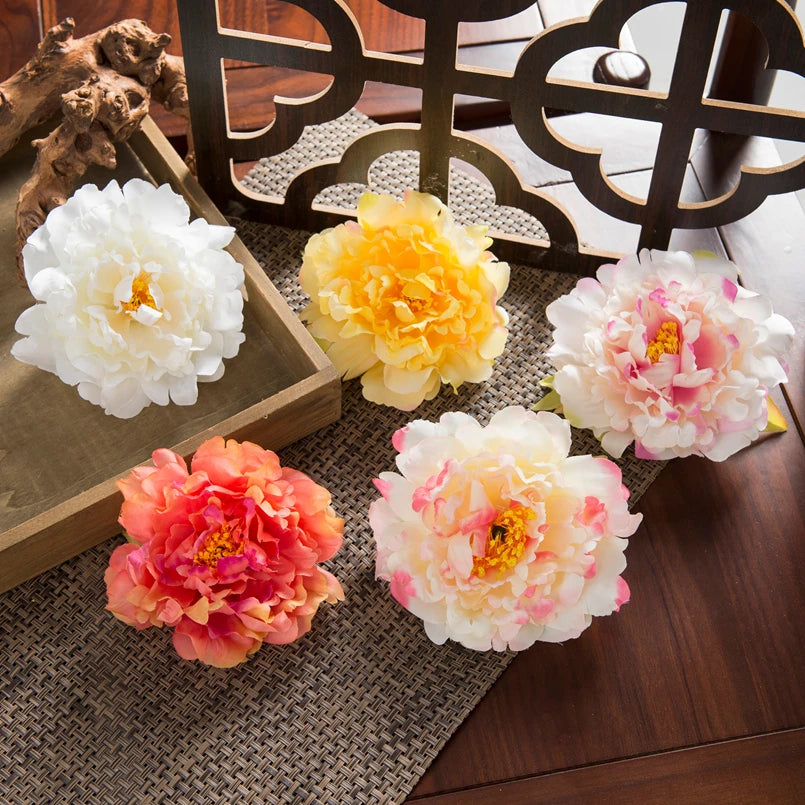 Artificial Silk Peony Flower Heads 10/20 Pcs – Wedding & Home Decor Artificial Silk Flowers Axl