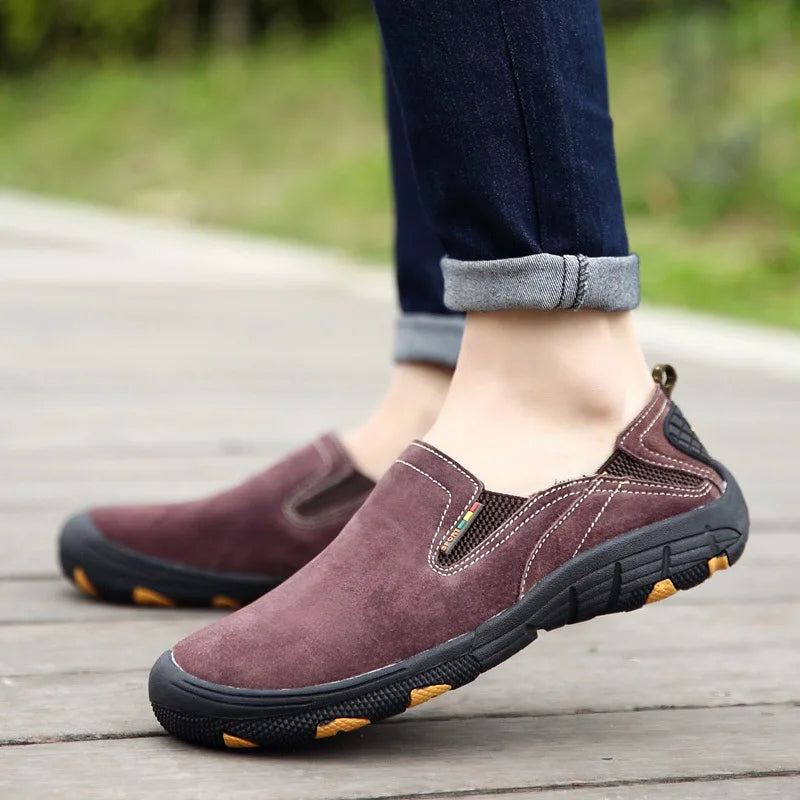 Men's Leather Slip-On Loafers – Handmade Moccasin Driving Shoes Men's Leather Loafers Axl