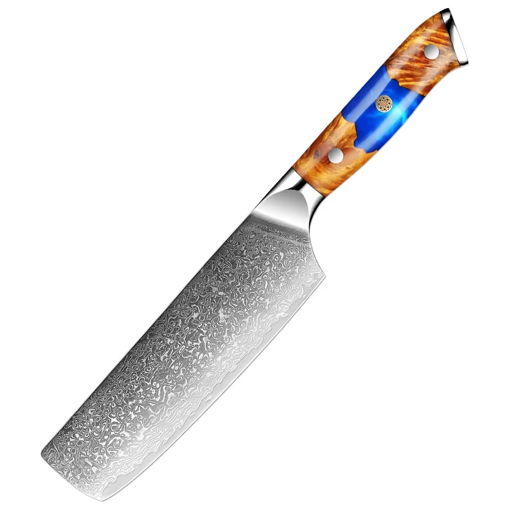 XITUO Damascus Steel Knife Set | Japanese VG10 1–8 PCS Damascus Kitchen Knife Set Axl Nakiri Knife