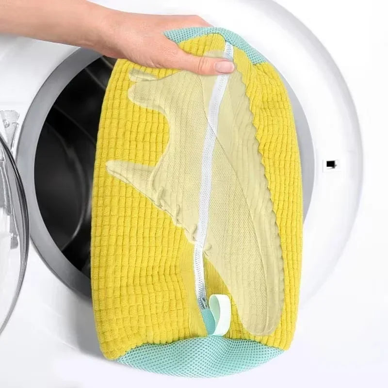 Shoe Washing Bag – Cotton Laundry Net Anti-Deformation Shoe Laundry Bag Axl ellow