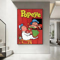 Cartoon Popeye HD Wall Poster – Waterproof Self-Adhesive Art Wall Art Poster Axl White1 21X30cmNoframe