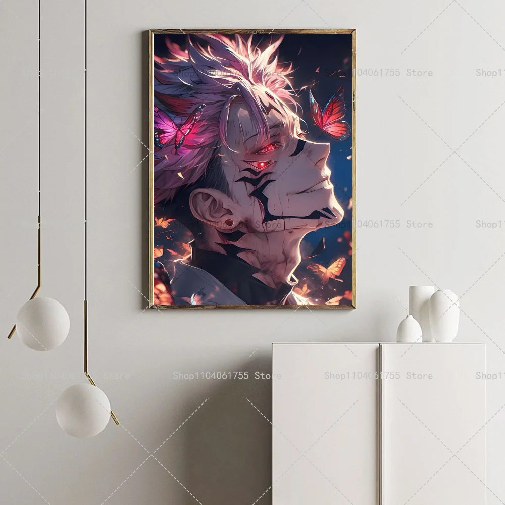 Jujutsu Kaisen Sukuna Anime Poster – Waterproof Wall Sticker Anime Wall Poster Axl