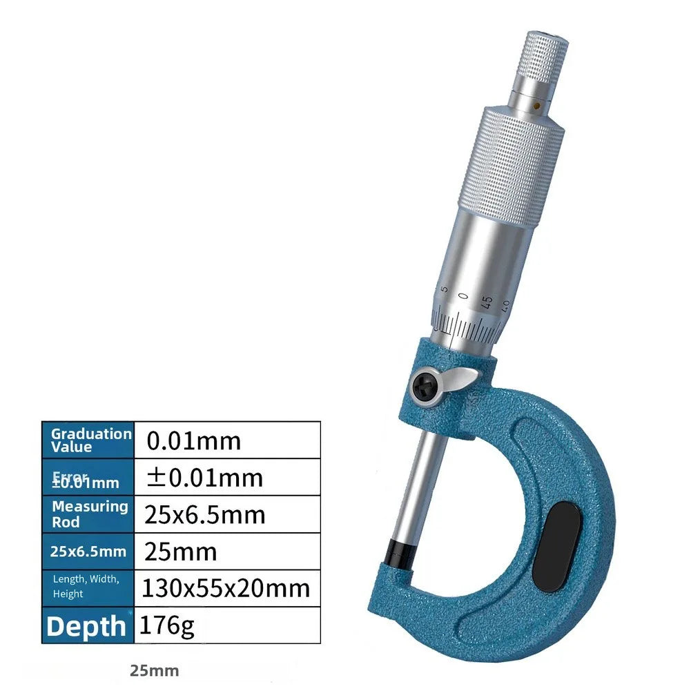 Outside Micrometer 0–25mm 0.01mm Precision Measuring Tool Outside Micrometer Axl