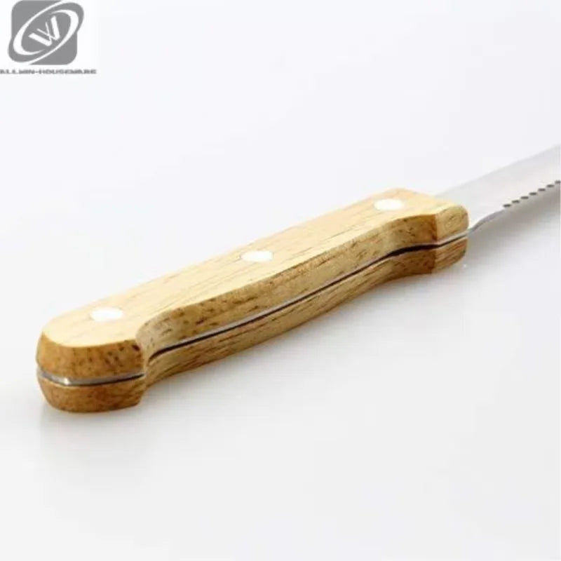 Serrated Steak Knives Set – Stainless Steel & Wood Handle Steak Knife Set Axl