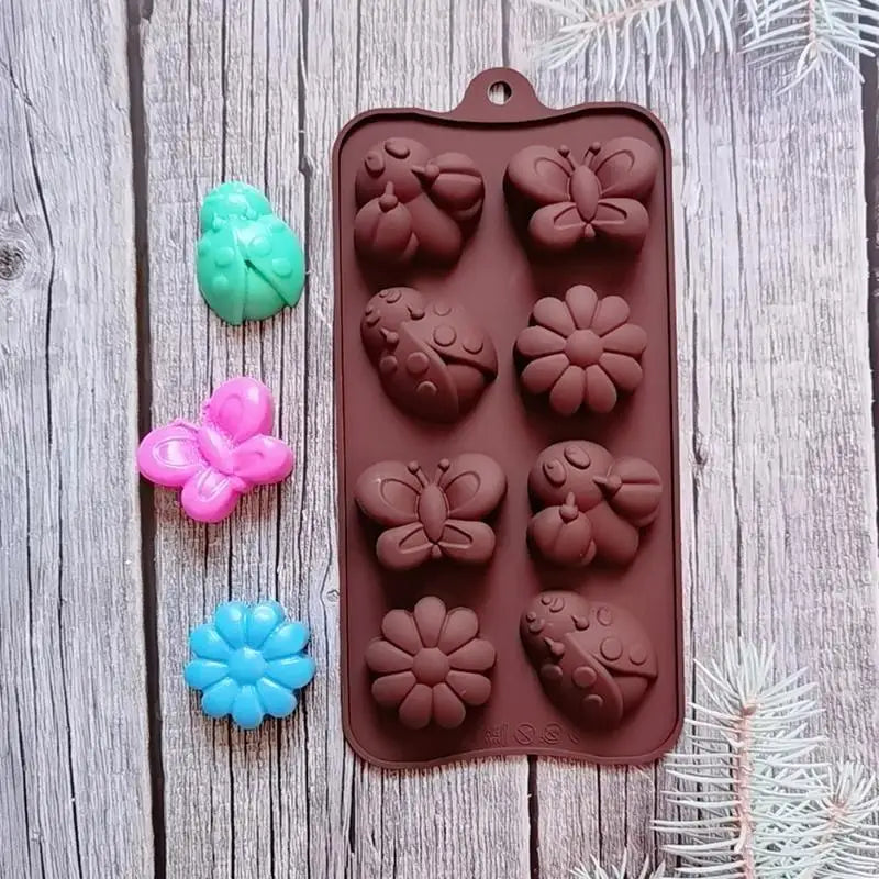8-Pc Butterfly Insect Silicone Chocolate & Cake Mold Set Silicone Baking Mold Axl
