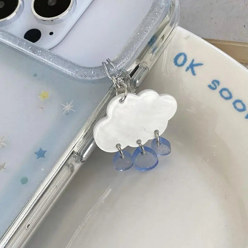 Cute Cloud Raindrop Keychain – Phone Lanyard & Bag Charm Novelty Keychain Axl
