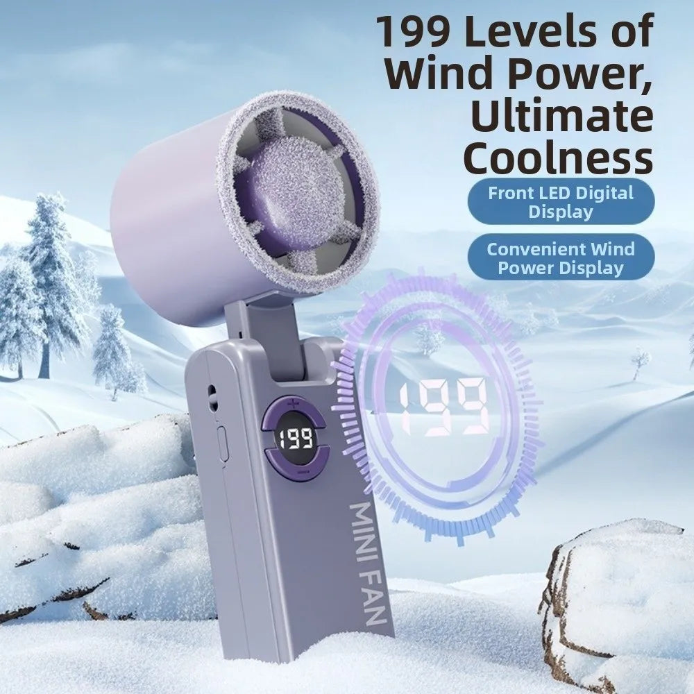 199-Speed Foldable Handheld Fan | USB Rechargeable Turbo Fan Handheld Cooling Fan Axl