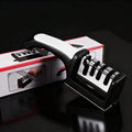 4-Stage Manual Knife Sharpener – Pro Chef Kitchen Tool Knife Sharpener Axl M WHITE