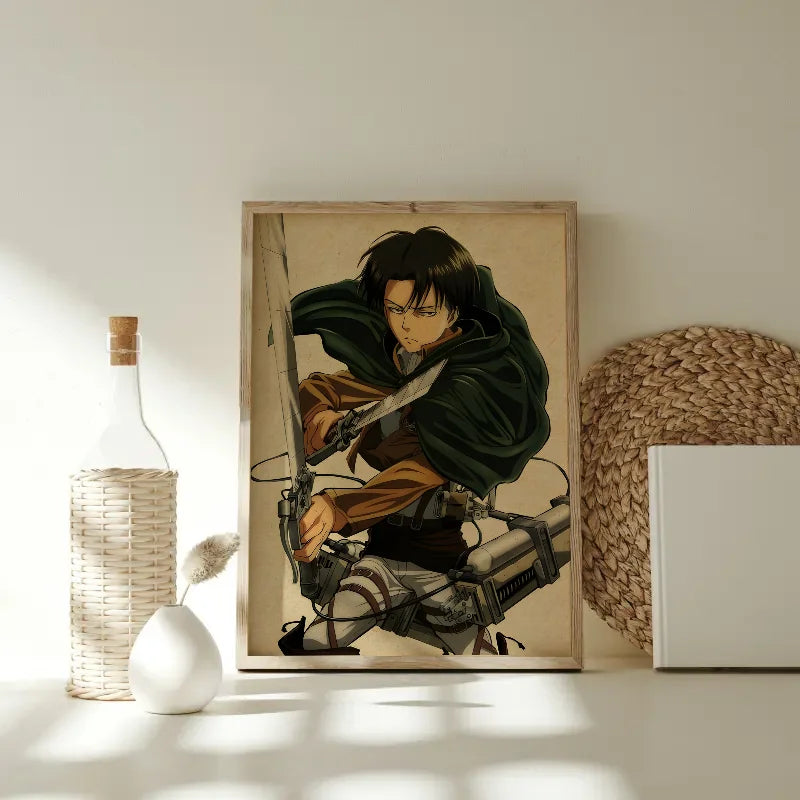Attack on Titan Levi Ackerman Anime Poster | Wall Sticker Art Anime Wall Poster Axl