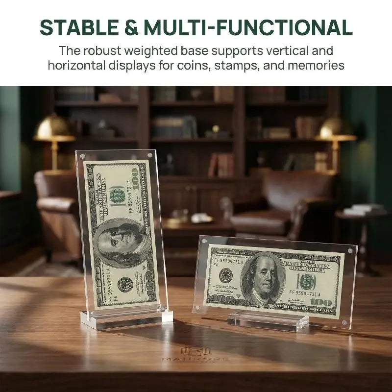 Acrylic Magnetic Money Holder Frame | Dollar Bill Display Stand Acrylic Display Frame Axl