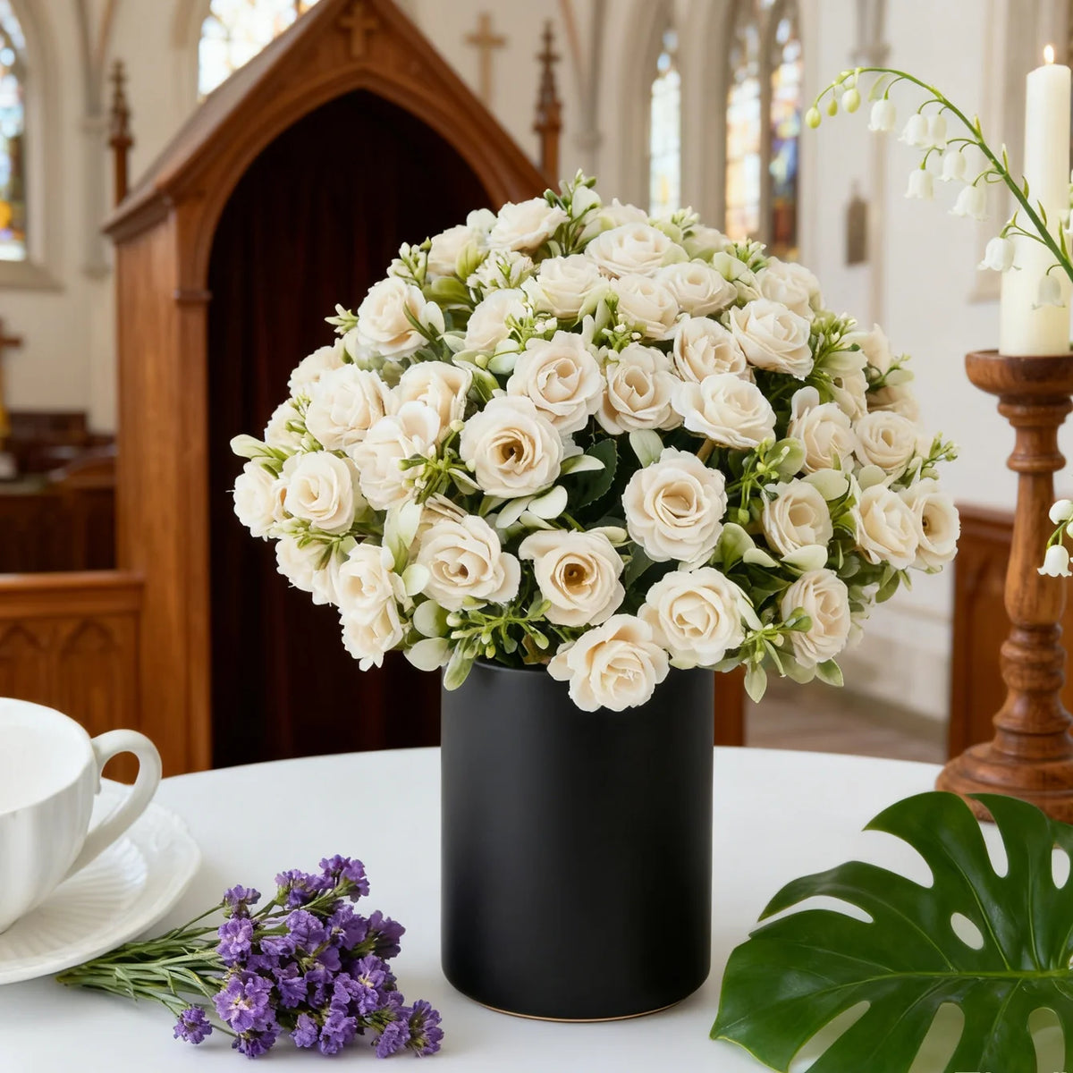 Artificial Silk Rose Bouquet – UV-Proof Wedding & Home Decor Artificial Silk Flowers Axl